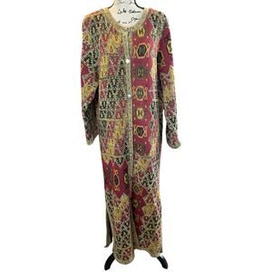 Soft Surroundings Coat Women Sze XL Multicolor Southwestern Boho Duster Cardigan